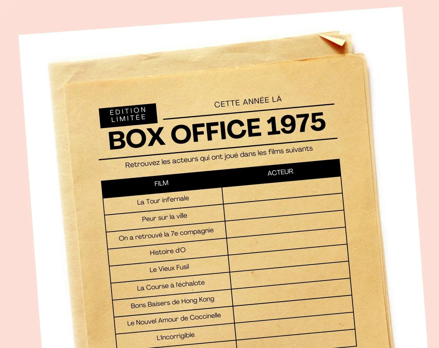 Jeu anniversaire année 1975 - 10 jeux à imprimer pour fêter les 50 ans FLTMfrance
