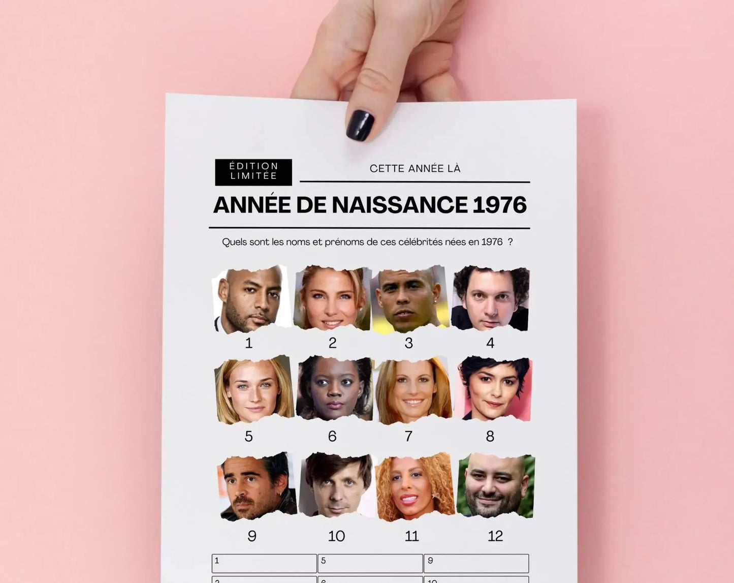Jeu anniversaire année 1976 - 10 jeux à imprimer pour fêter les 50 ans FLTM