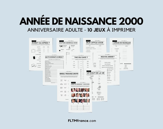 Jeu anniversaire année 2000 - Jeu de fête pour 25 ans FLTMfrance