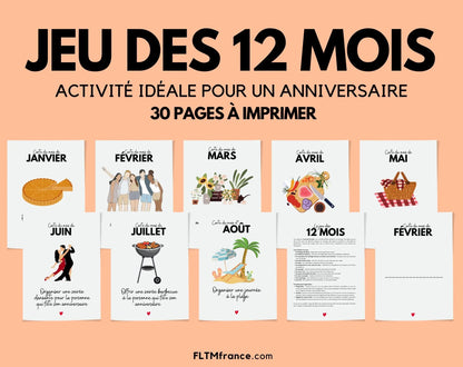 Jeu des 12 mois - Jeux pour un anniversaire FLTMfrance