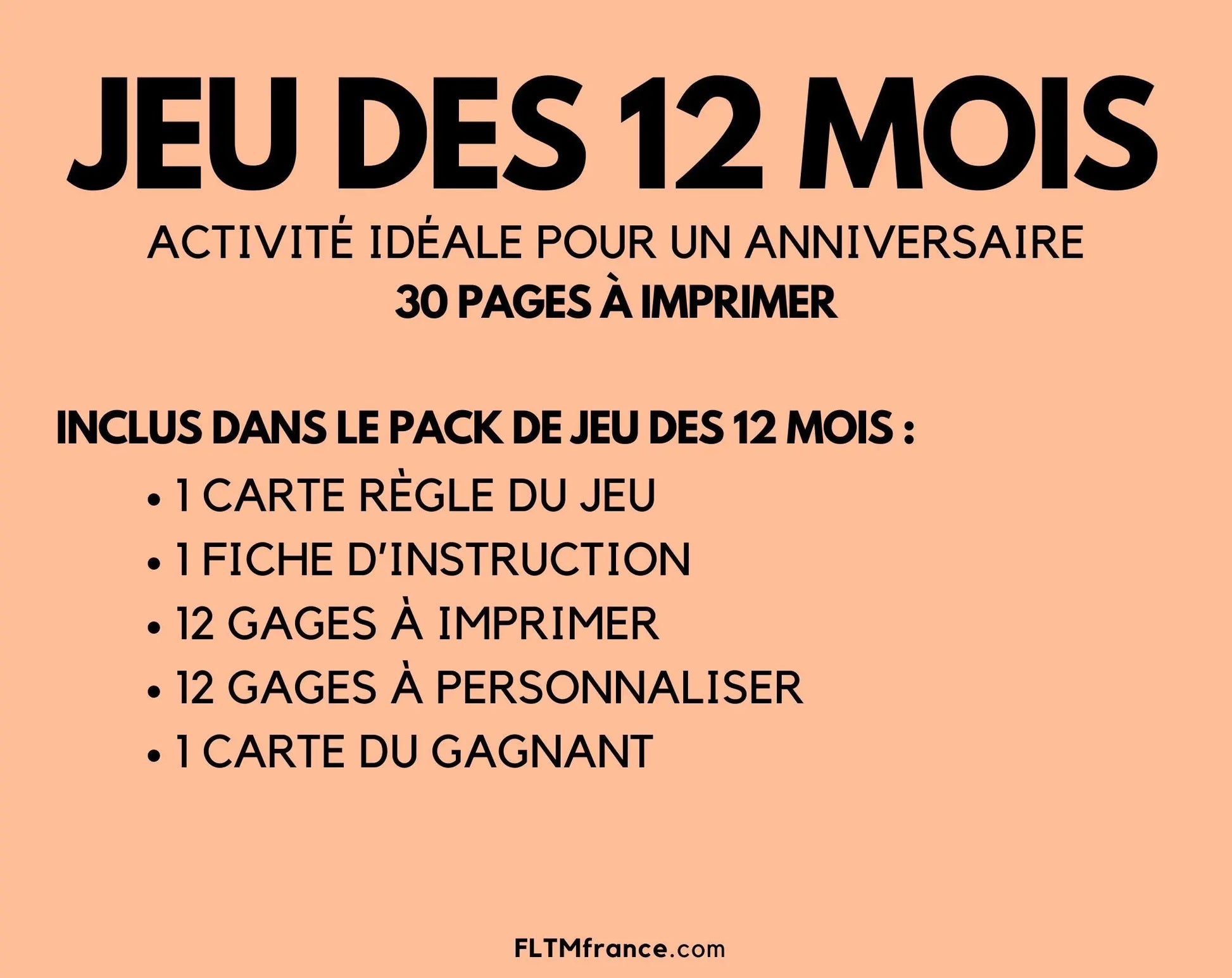 Jeu des 12 mois - Jeux pour un anniversaire FLTMfrance