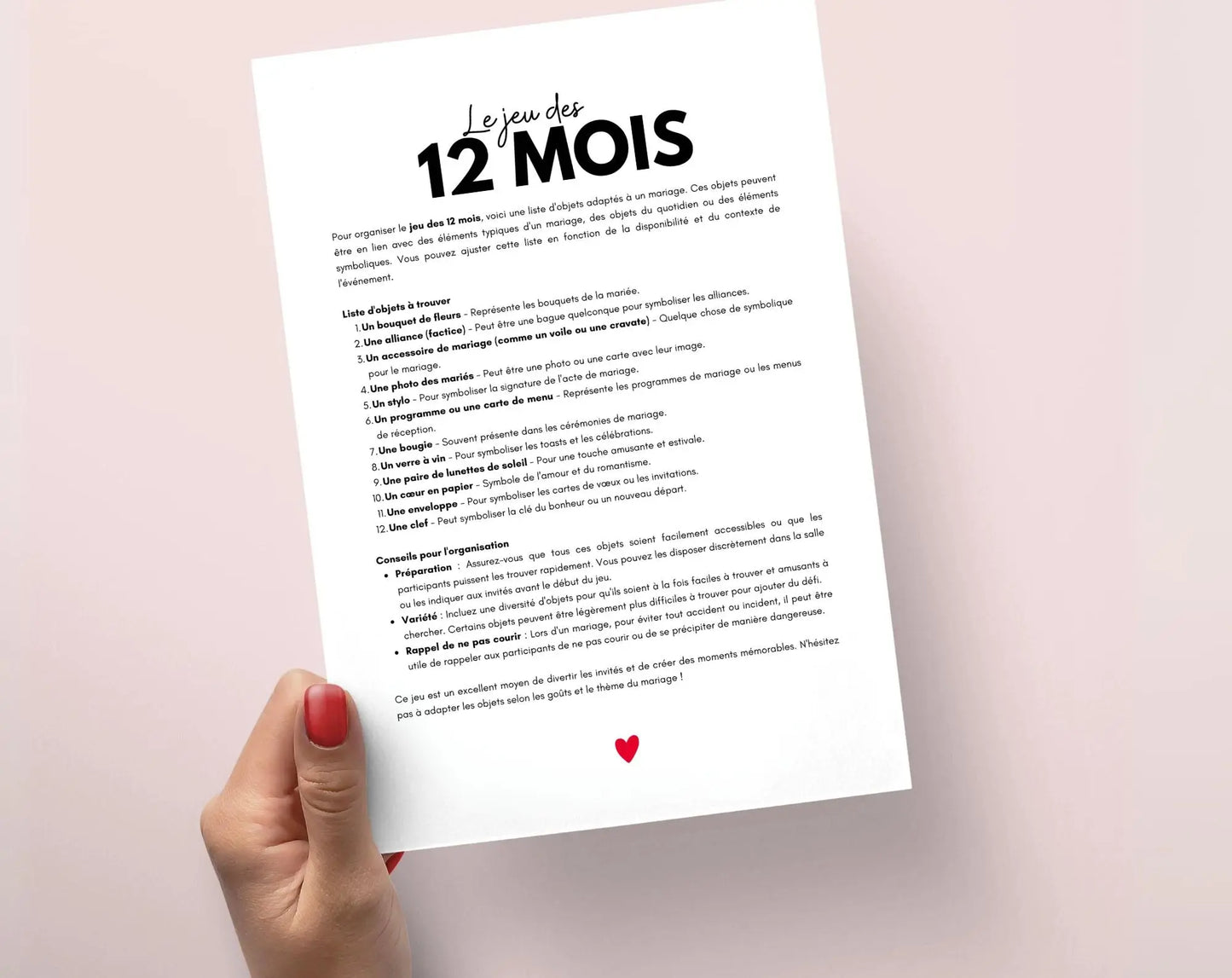 Jeu des 12 mois - Jeux pour un mariage FLTMfrance