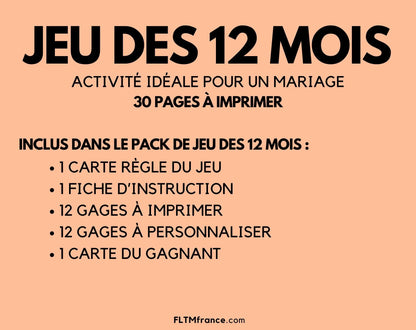 Jeu des 12 mois - Jeux pour un mariage FLTMfrance