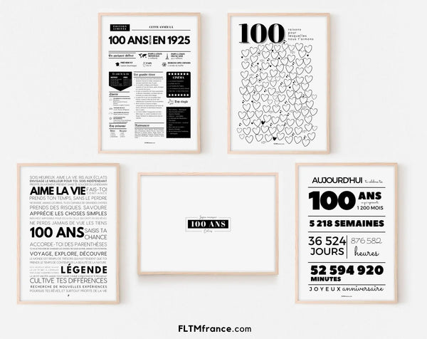 Kit de décoration pour anniversaire 100 ans