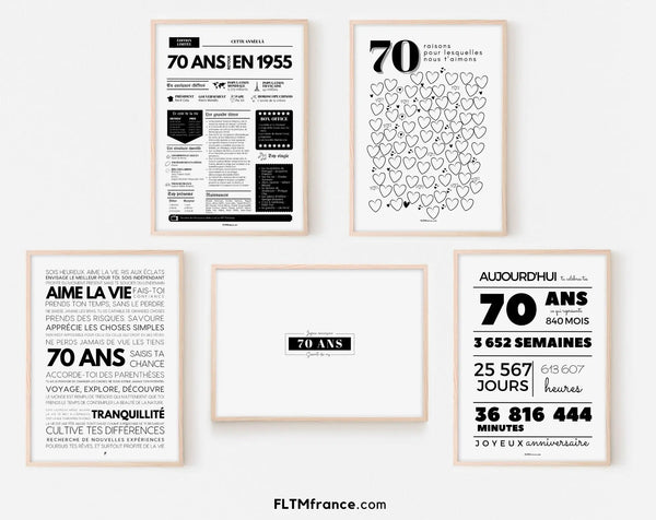 Kit de décoration pour anniversaire 70 ans