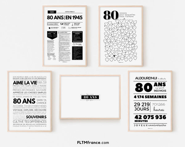 Kit de décoration pour anniversaire 80 ans
