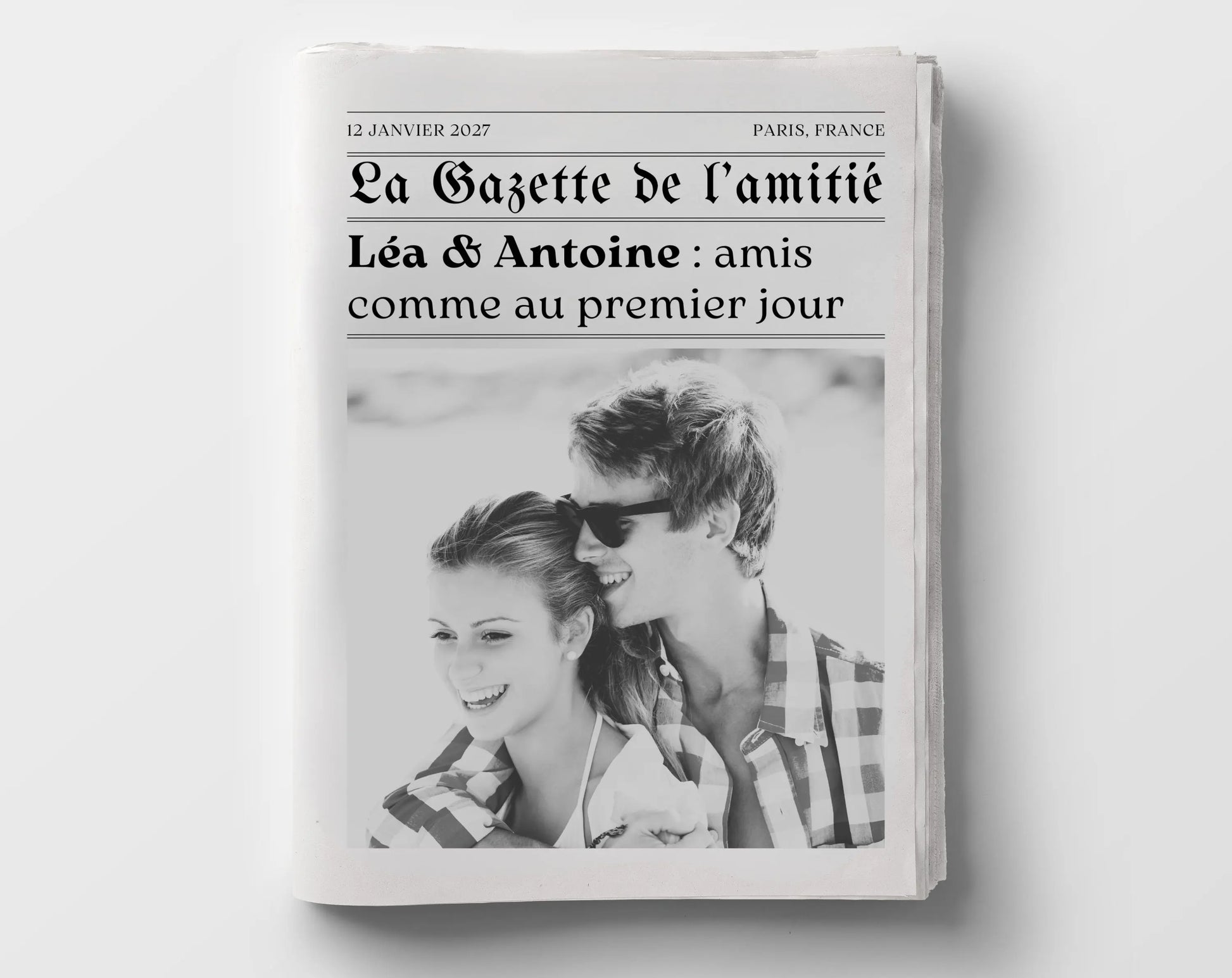 La Gazette de l’amitié - Affiche meilleure amie façon journal rétro FLTMfrance