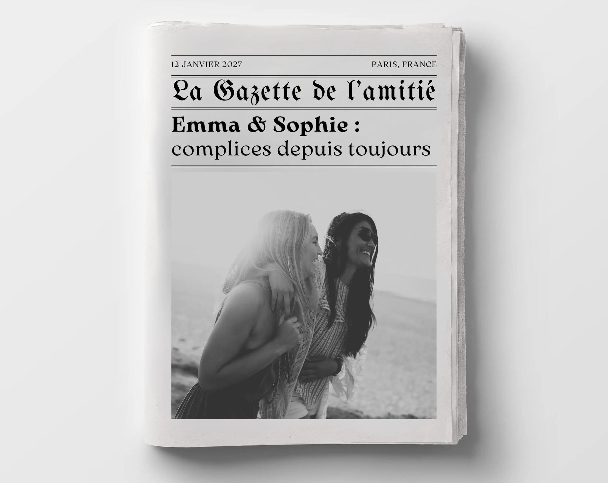 La Gazette de l’amitié - Affiche meilleure amie façon journal rétro FLTMfrance