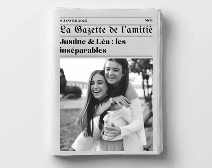 La Gazette de l'amitié - Affiche meilleure amie façon journal rétro FLTMfrance