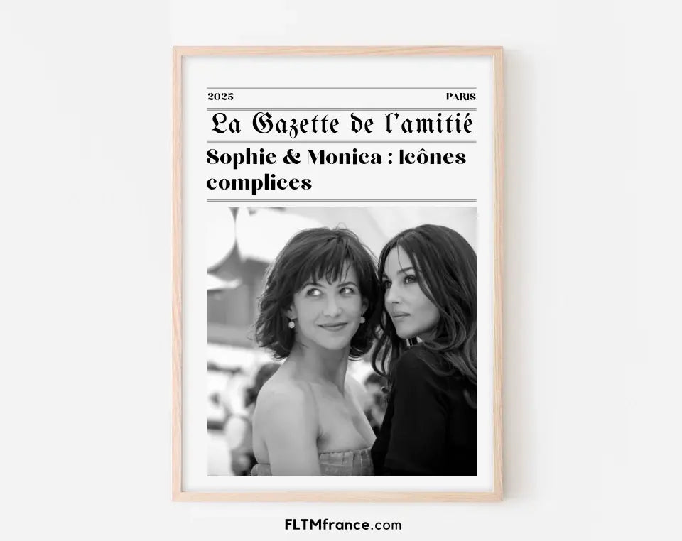 La Gazette de l'amitié - Affiche meilleure amie façon journal rétro FLTMfrance