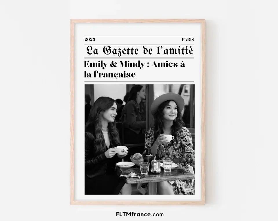 La Gazette de l'amitié - Affiche meilleure amie façon journal rétro FLTMfrance