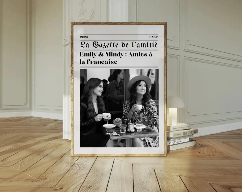 La Gazette de l'amitié - Affiche meilleure amie façon journal rétro FLTMfrance