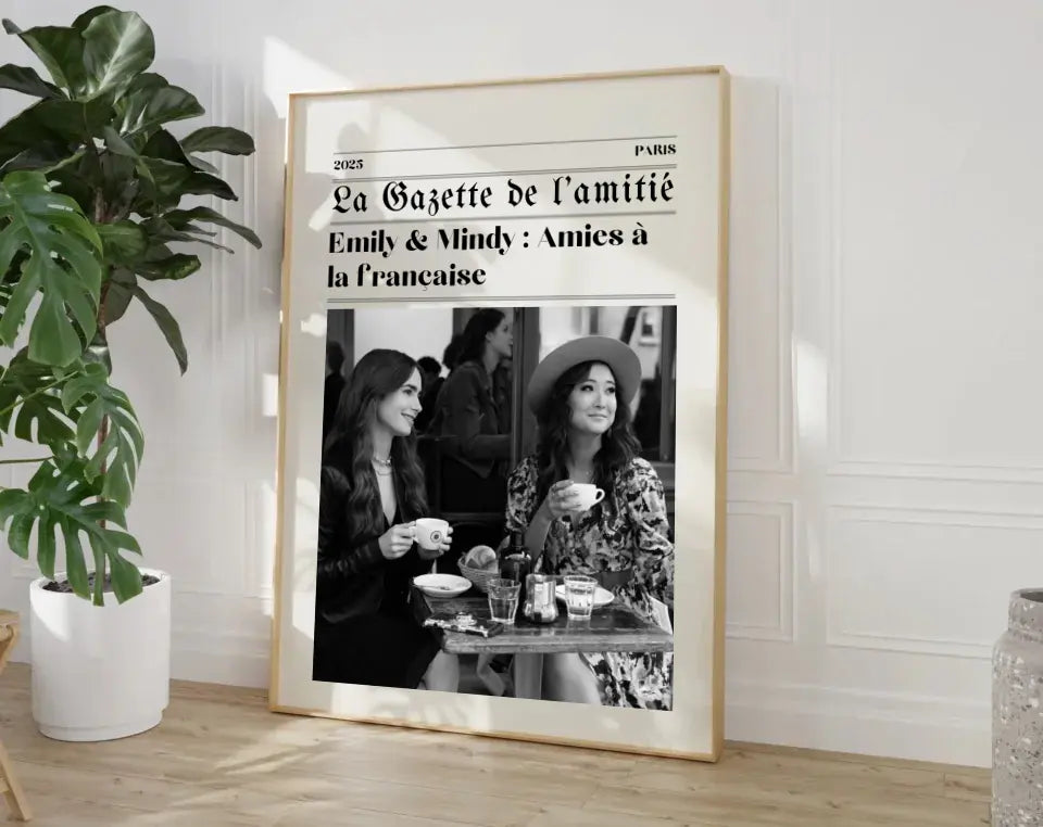 La Gazette de l'amitié - Affiche meilleure amie façon journal rétro FLTMfrance