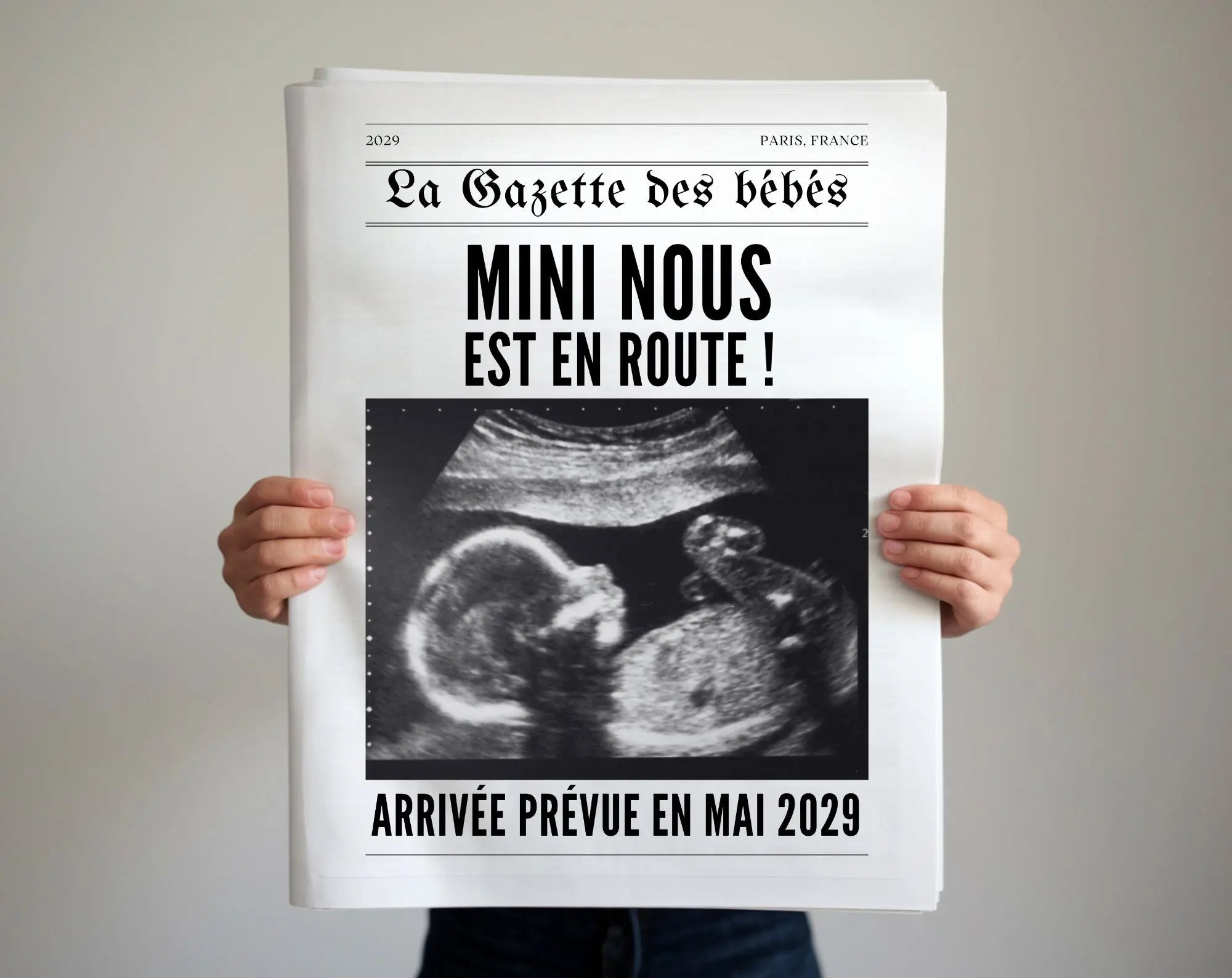La Gazette des bébés à personnaliser – journal d'annonce grossesse (FLTM)