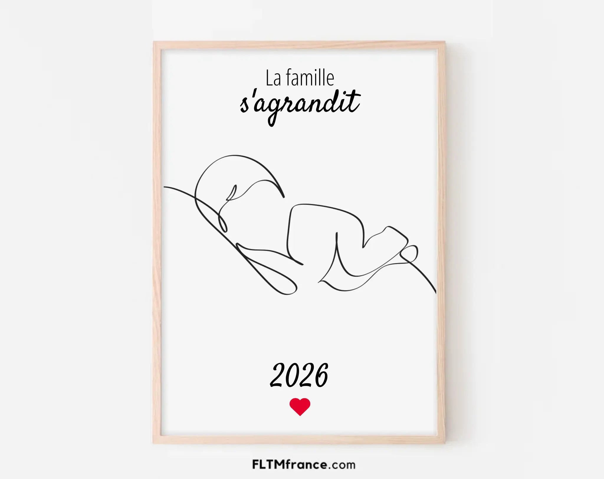Affiche « La famille s'agrandit » personnalisée – Annonce grossesse (FLTM)
