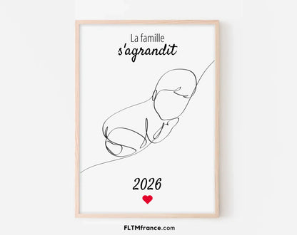 La famille s'agrandit - Affiche annonce grossesse 2025 FLTMfrance
