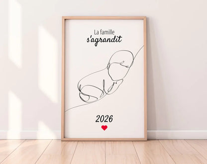 La famille s'agrandit - Affiche annonce grossesse 2025 FLTMfrance