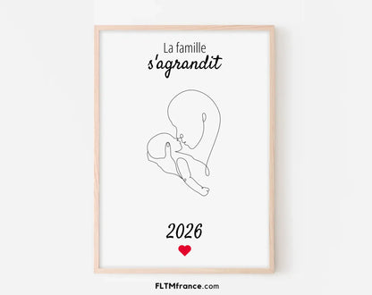 La famille s'agrandit - Affiche annonce grossesse 2025 FLTMfrance