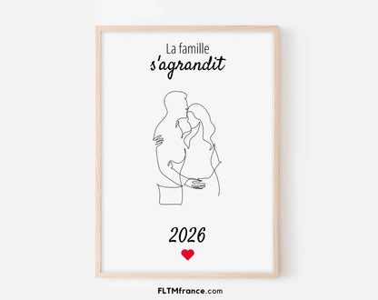 La famille s'agrandit - Affiche annonce grossesse 2025 FLTMfrance