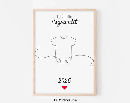 La famille s'agrandit - Affiche annonce grossesse 2025 FLTMfrance