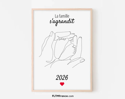 La famille s'agrandit - Affiche annonce grossesse 2025 FLTMfrance
