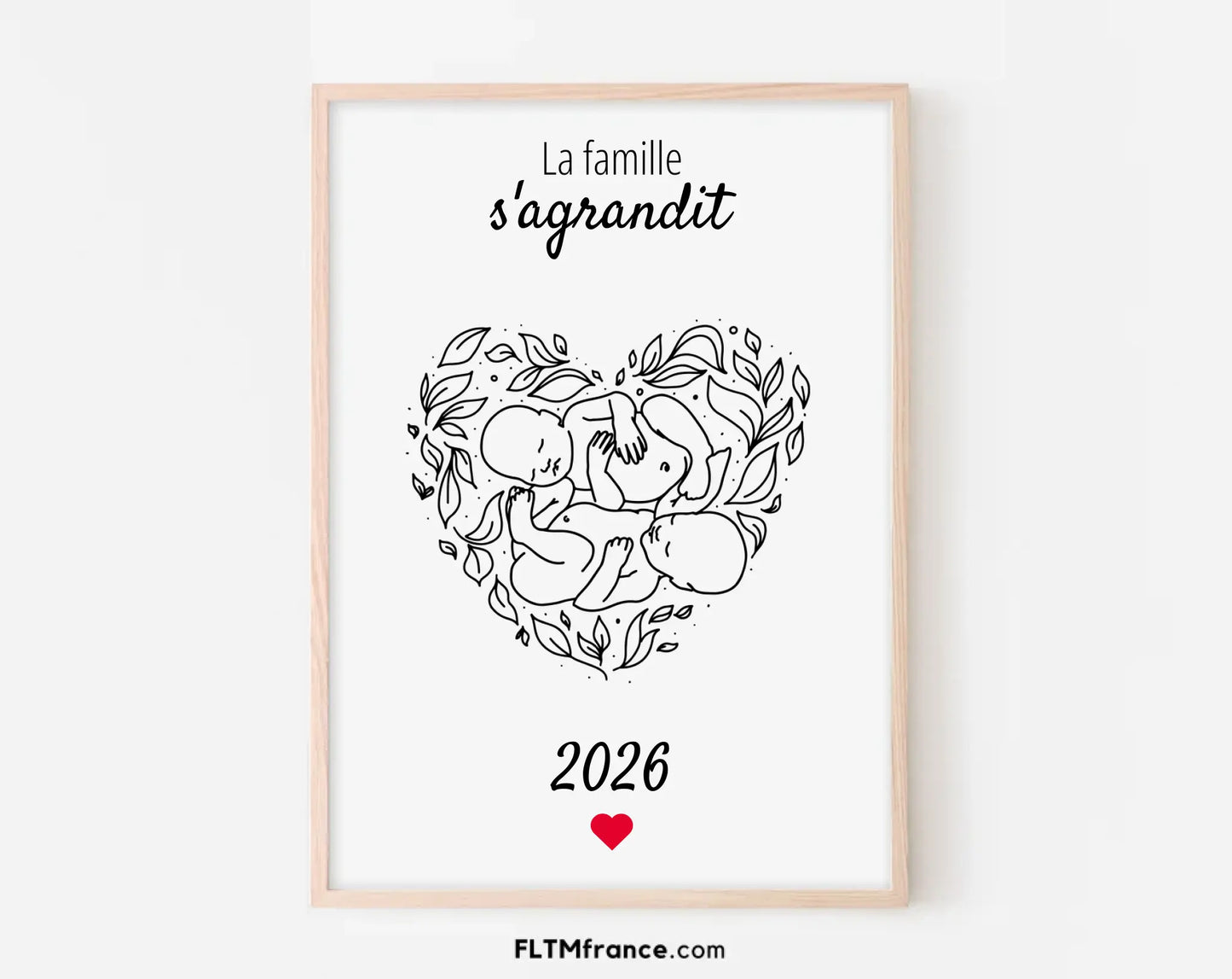 La famille s'agrandit - Affiche annonce grossesse 2025 FLTMfrance