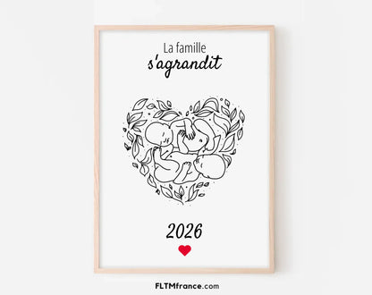 La famille s'agrandit - Affiche annonce grossesse 2025 FLTMfrance