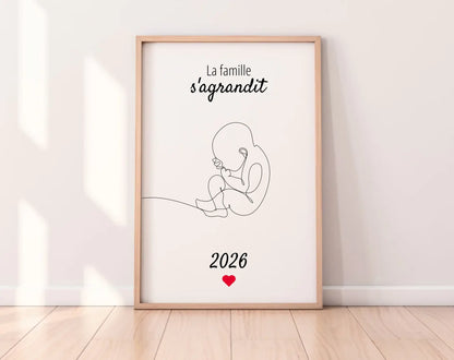 La famille s'agrandit - Affiche annonce grossesse 2025 FLTMfrance
