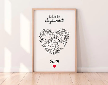 La famille s'agrandit - Affiche annonce grossesse 2025 FLTMfrance