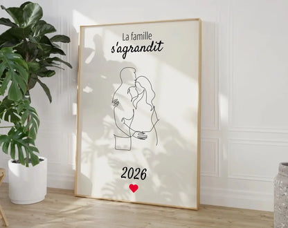La famille s'agrandit - Affiche annonce grossesse 2025 FLTMfrance