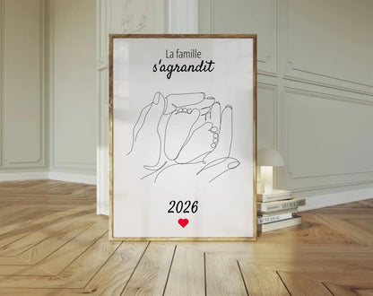 La famille s'agrandit - Affiche annonce grossesse 2025 FLTMfrance