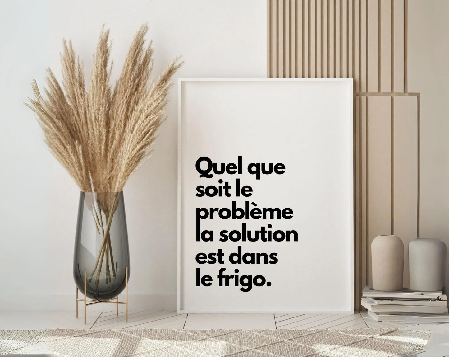 La solution est dans le frigo - Affiche humour cuisine FLTMfrance