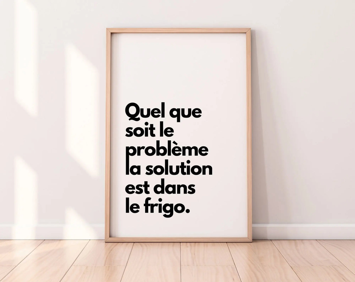 La solution est dans le frigo - Affiche humour cuisine FLTMfrance