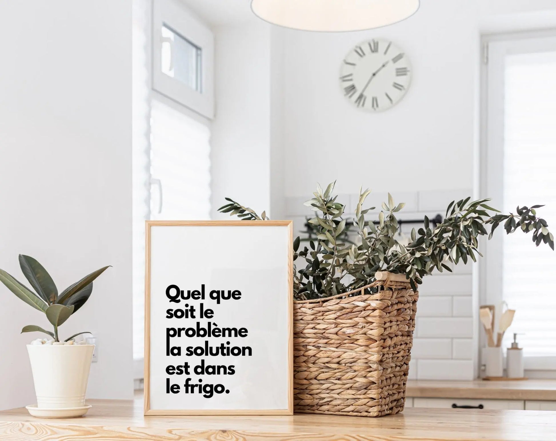 La solution est dans le frigo - Affiche humour cuisine FLTMfrance