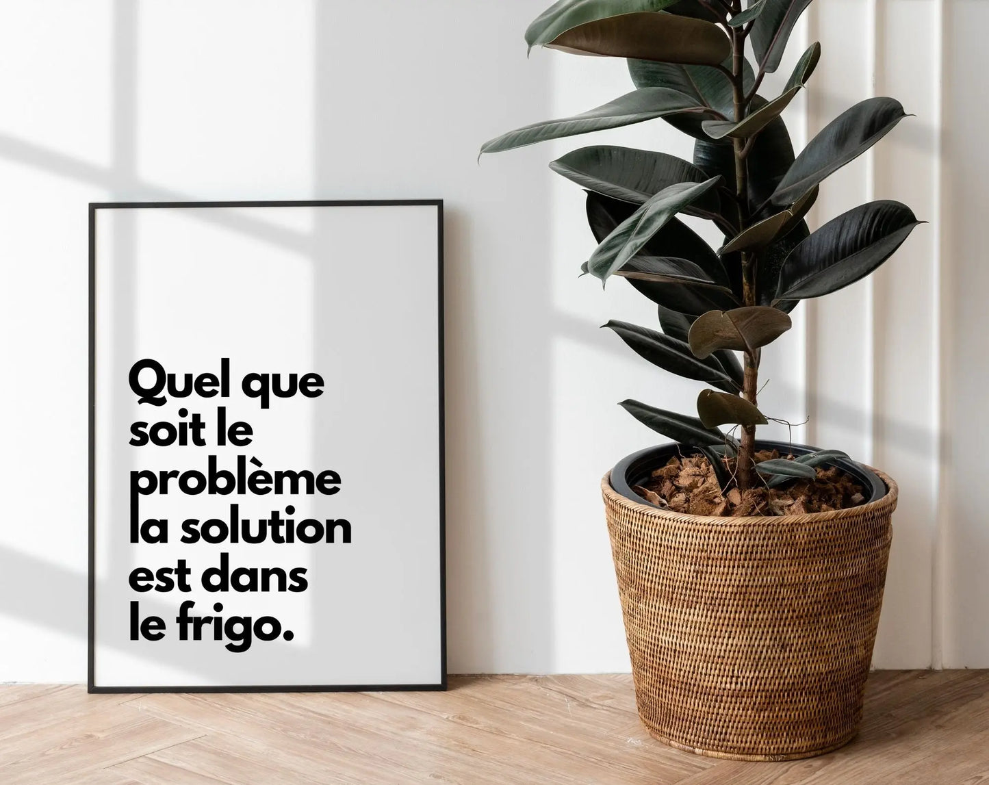 La solution est dans le frigo - Affiche humour cuisine FLTMfrance