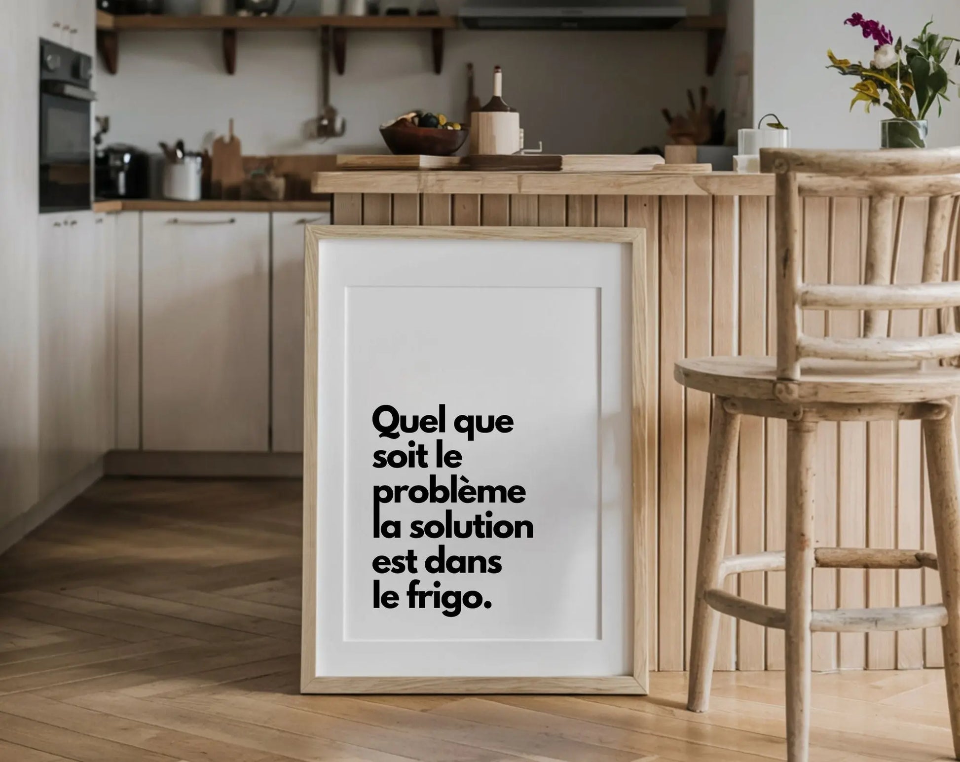 La solution est dans le frigo - Affiche humour cuisine FLTMfrance