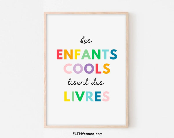 Les enfants cool lisent des livres Affiche - Poster éducatif Montessori