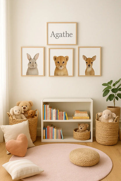 Lot de 10 affiches bébés animaux de la savane FLTMfrance