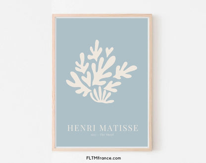 Lot de 3 affiches style Henri Matisse Bleu gris clair - Affiche de musée FLTMfrance