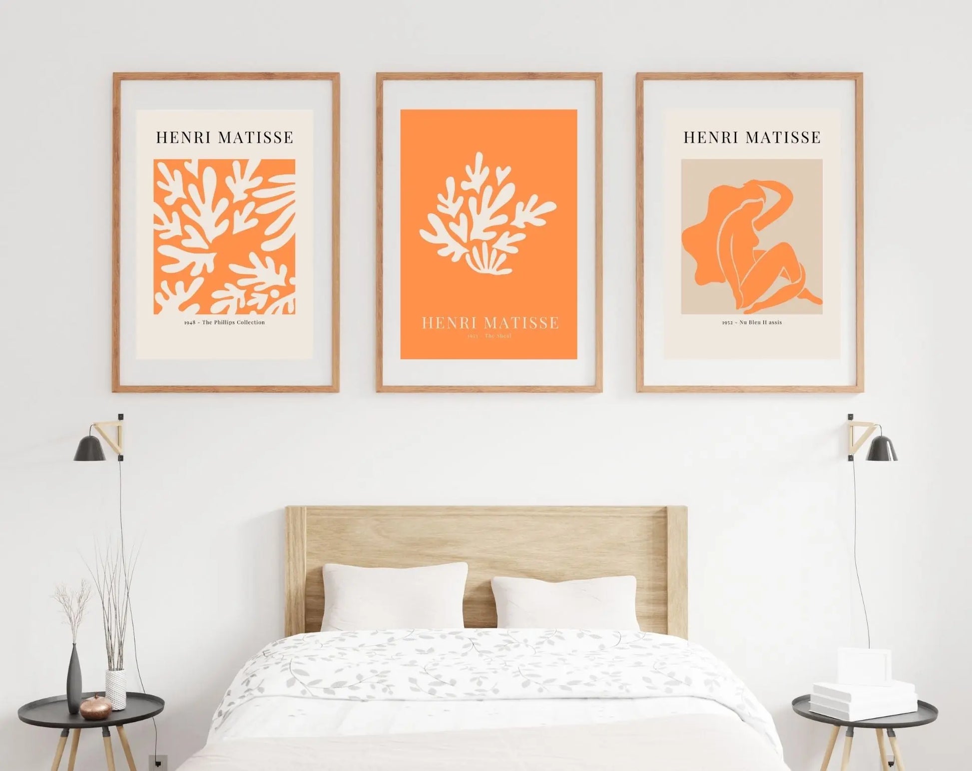 Lot de 3 affiches style Henri Matisse Orange vif - Affiche de musée FLTMfrance