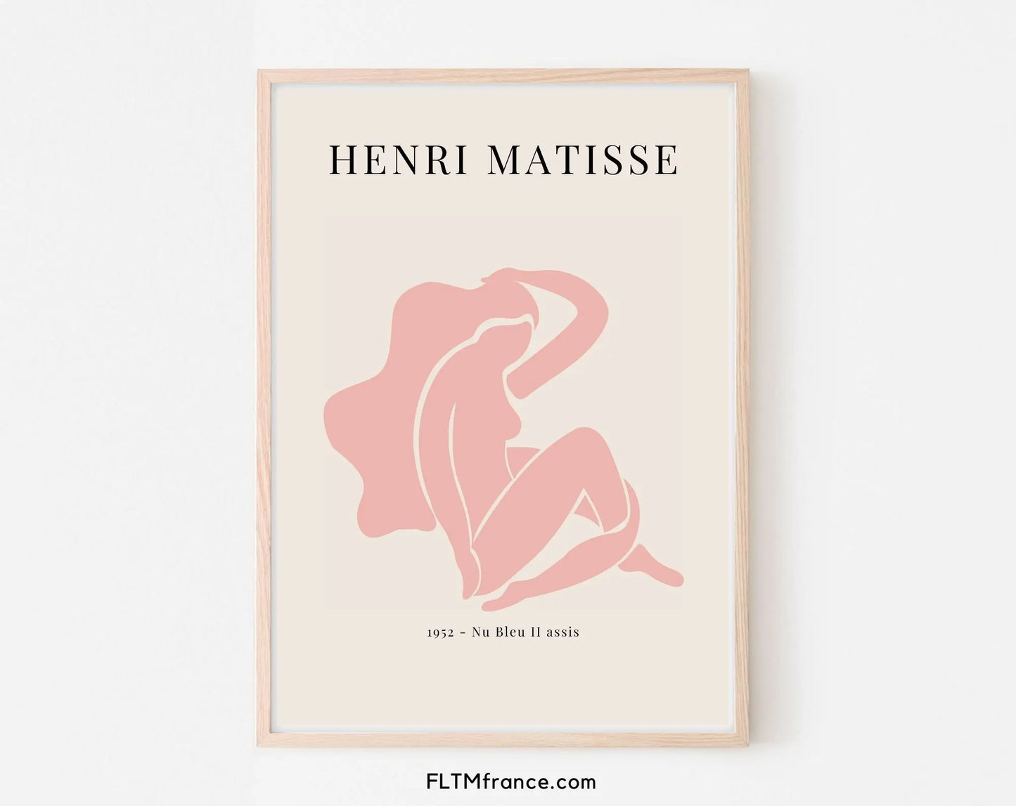 Lot de 3 affiches style Henri Matisse Rose corail - Affiche de musée FLTMfrance