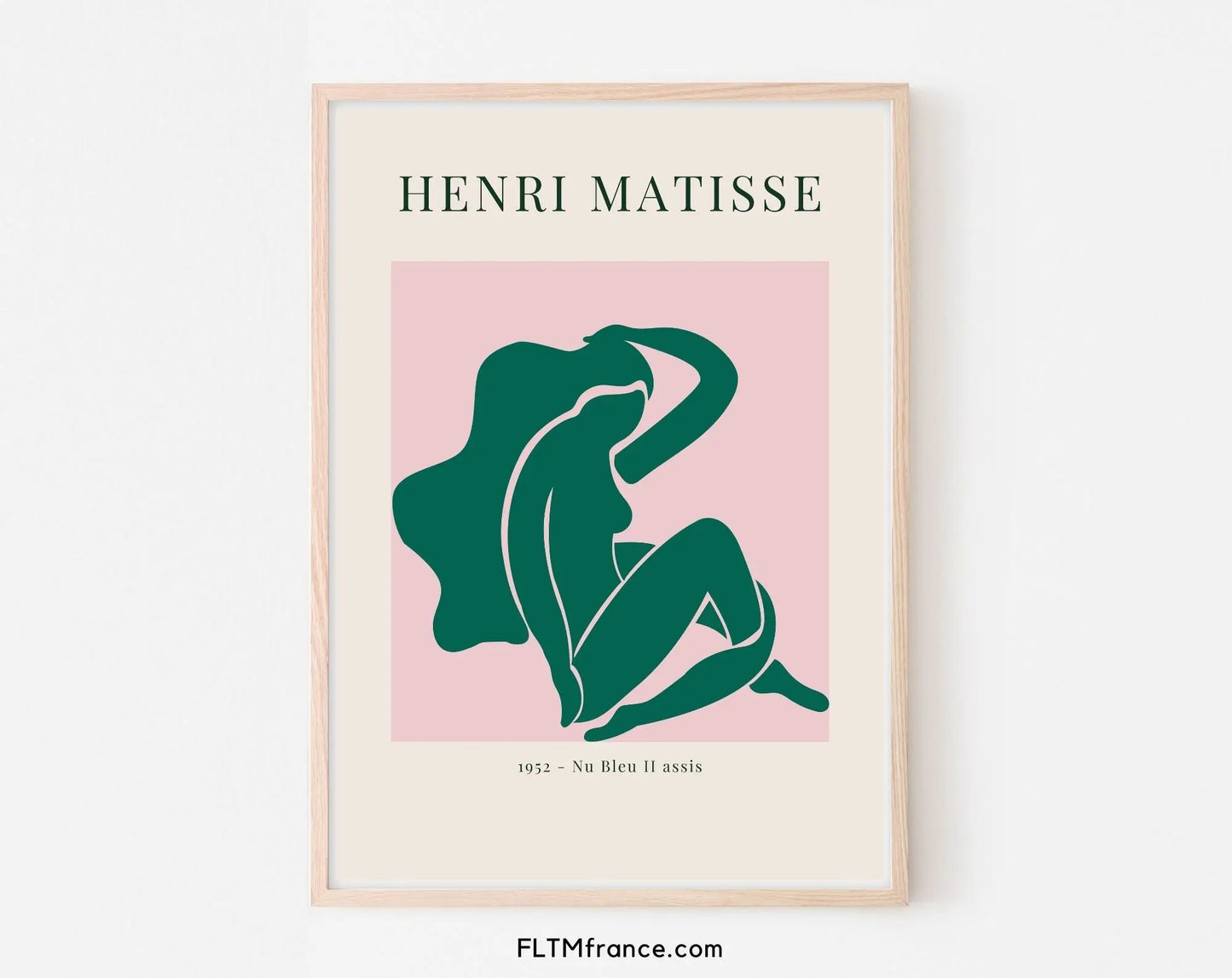 Lot de 3 affiches style Henri Matisse vert et rose - Affiche de musée FLTMfrance