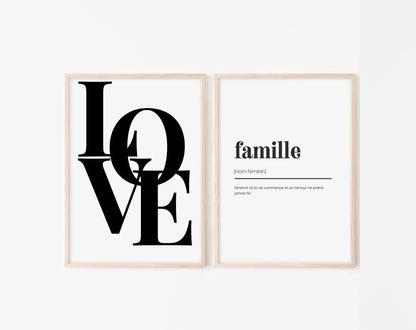 Love - Affiche citation mot Love en grandes lettres noires FLTMfrance