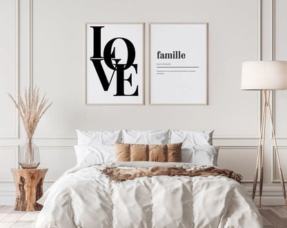 Love - Affiche citation mot Love en grandes lettres noires FLTMfrance