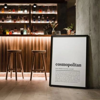 Affiche définition Cosmopolitan - Affiche définition humour cocktail FLTMfrance
