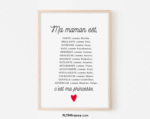 Ma maman est une princesse - Affiche humour