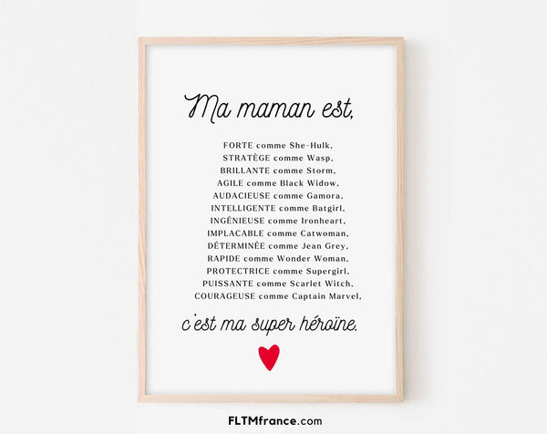 Ma maman est une super héroïne - Affiche humour