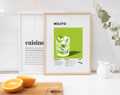 Mojito - Affiche recette de cocktail FLTMfrance