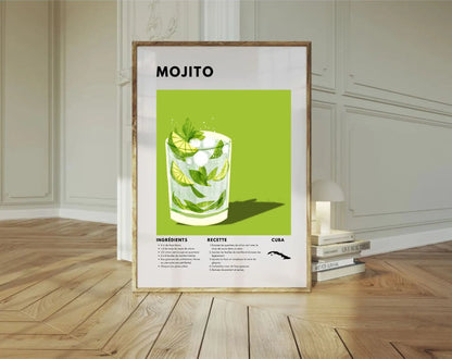 Mojito - Affiche recette de cocktail FLTMfrance