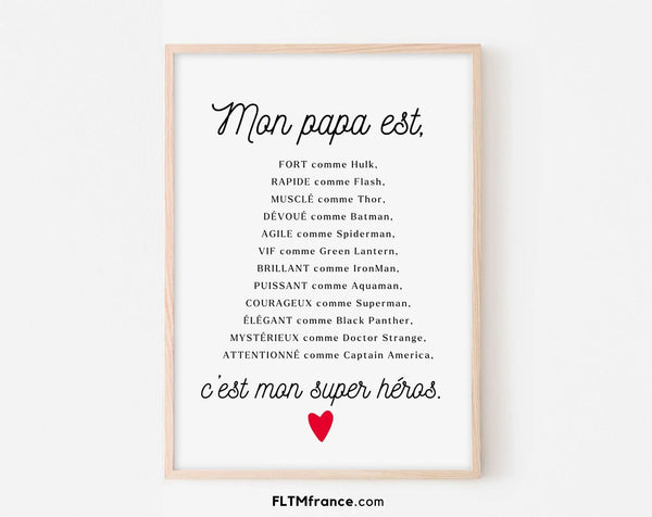 Mon papa est un super héros - Affiche humour